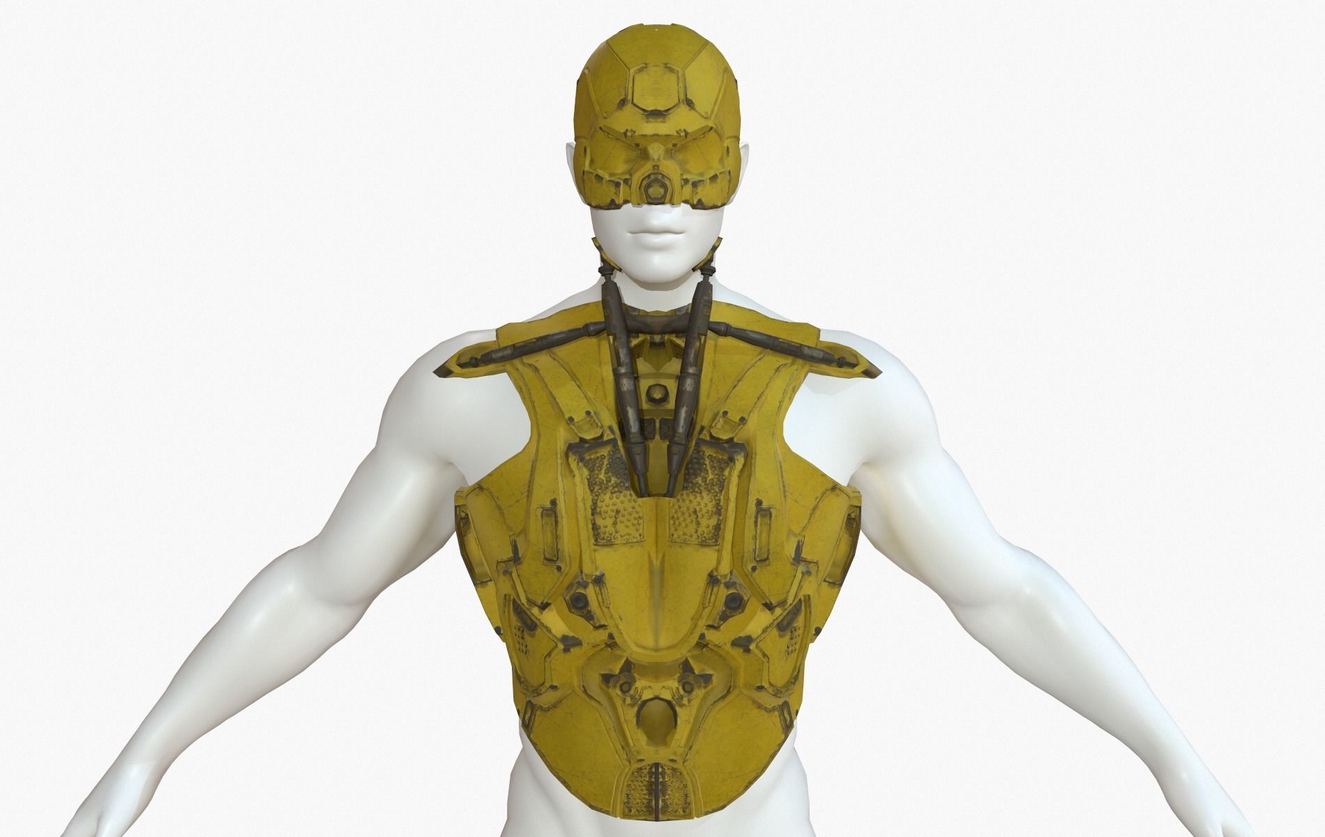 Mecha Cyberpunk Robot Armor Low-poly 3D model_24