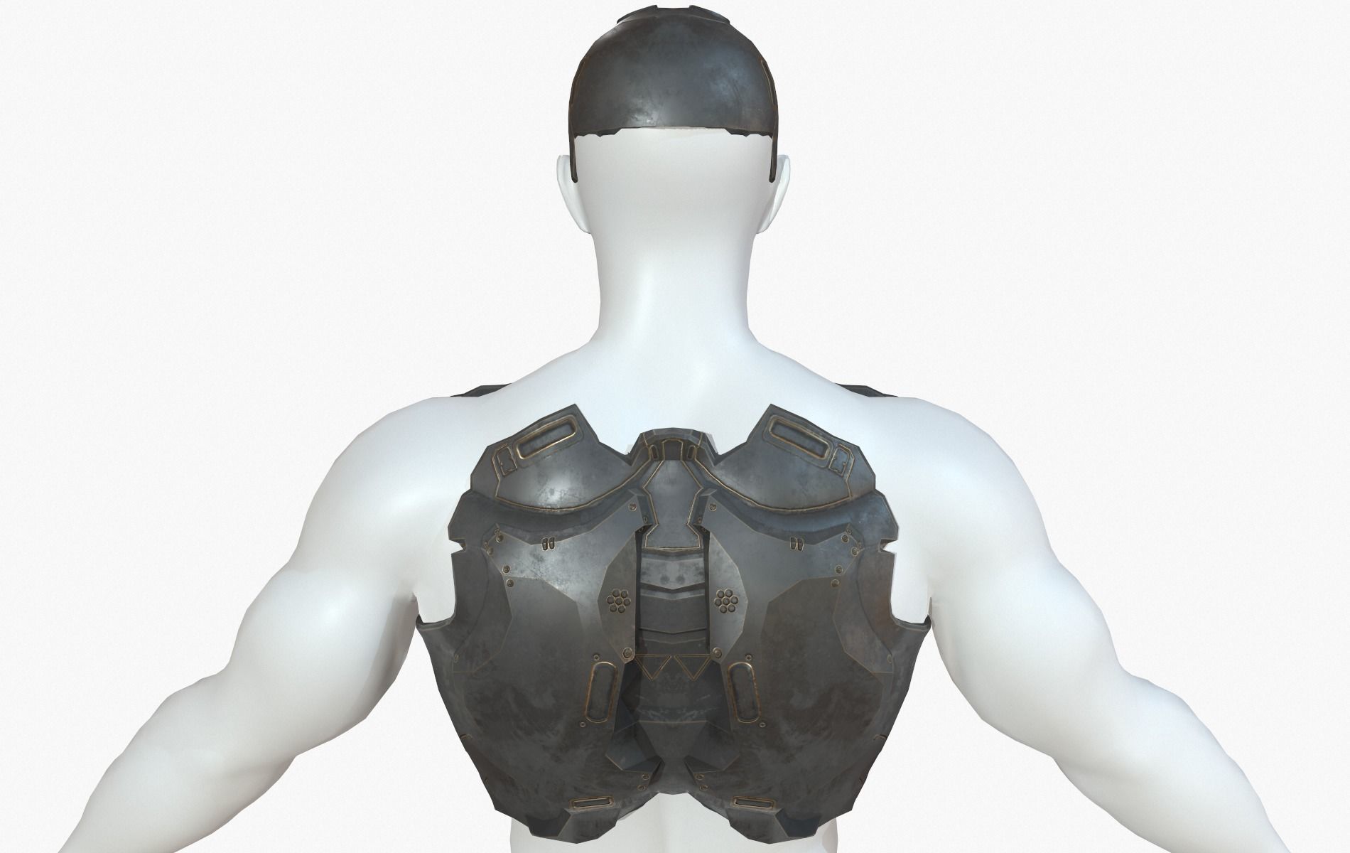 Mecha Cyberpunk Robot Armor Low-poly 3D model_14