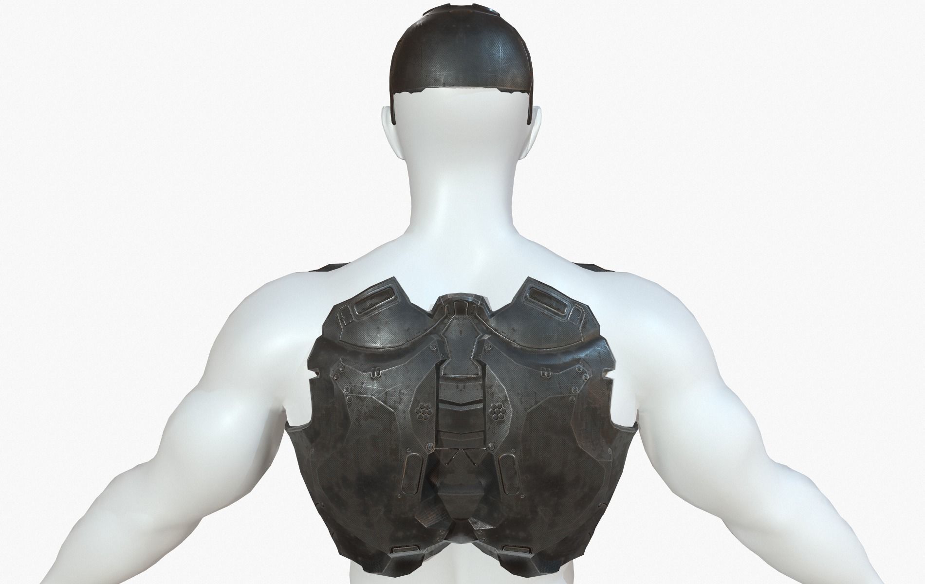 Mecha Cyberpunk Robot Armor Low-poly 3D model_17