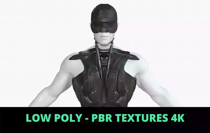 Mecha Cyberpunk Robot Armor Low-poly 3D model