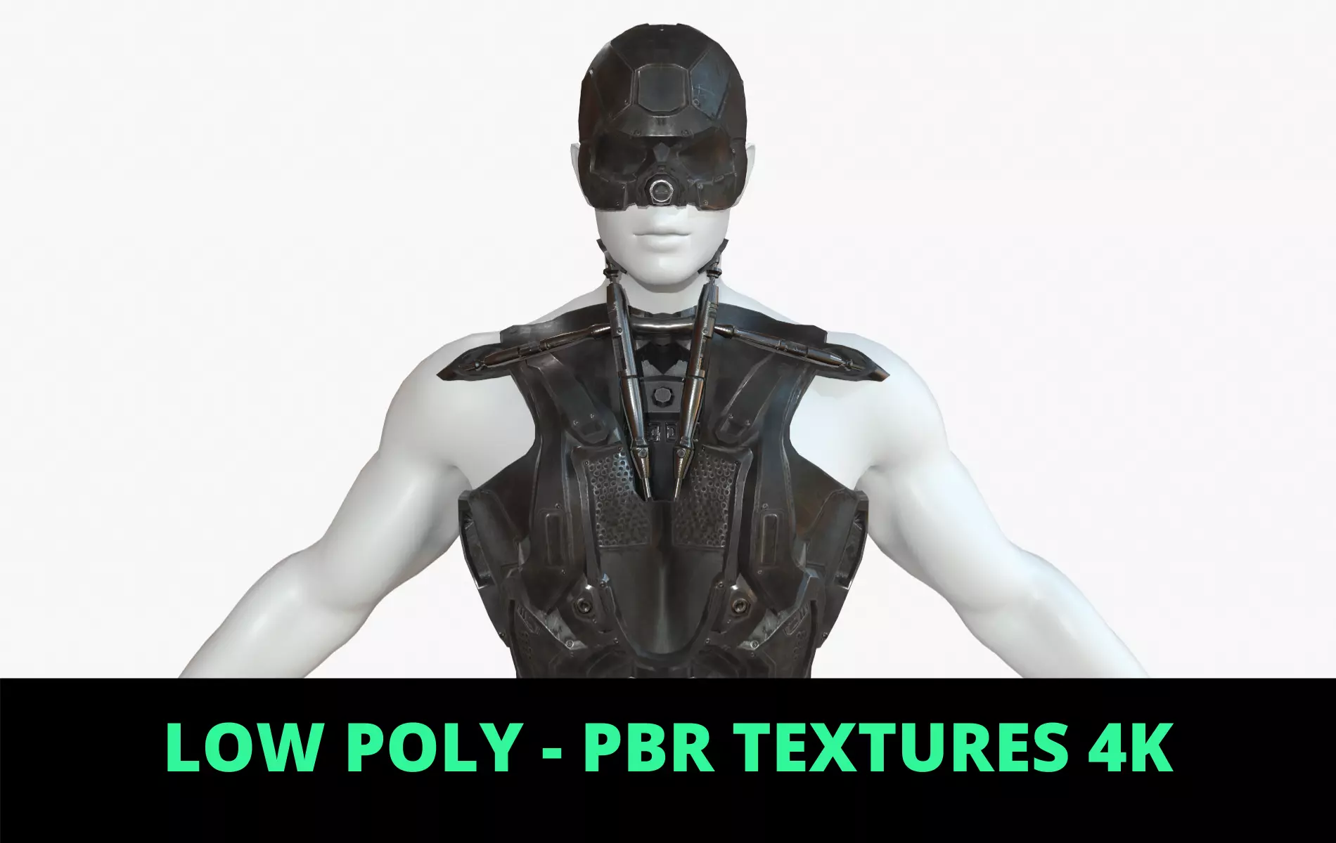 Mecha Cyberpunk Robot Armor Low-poly 3D model_0