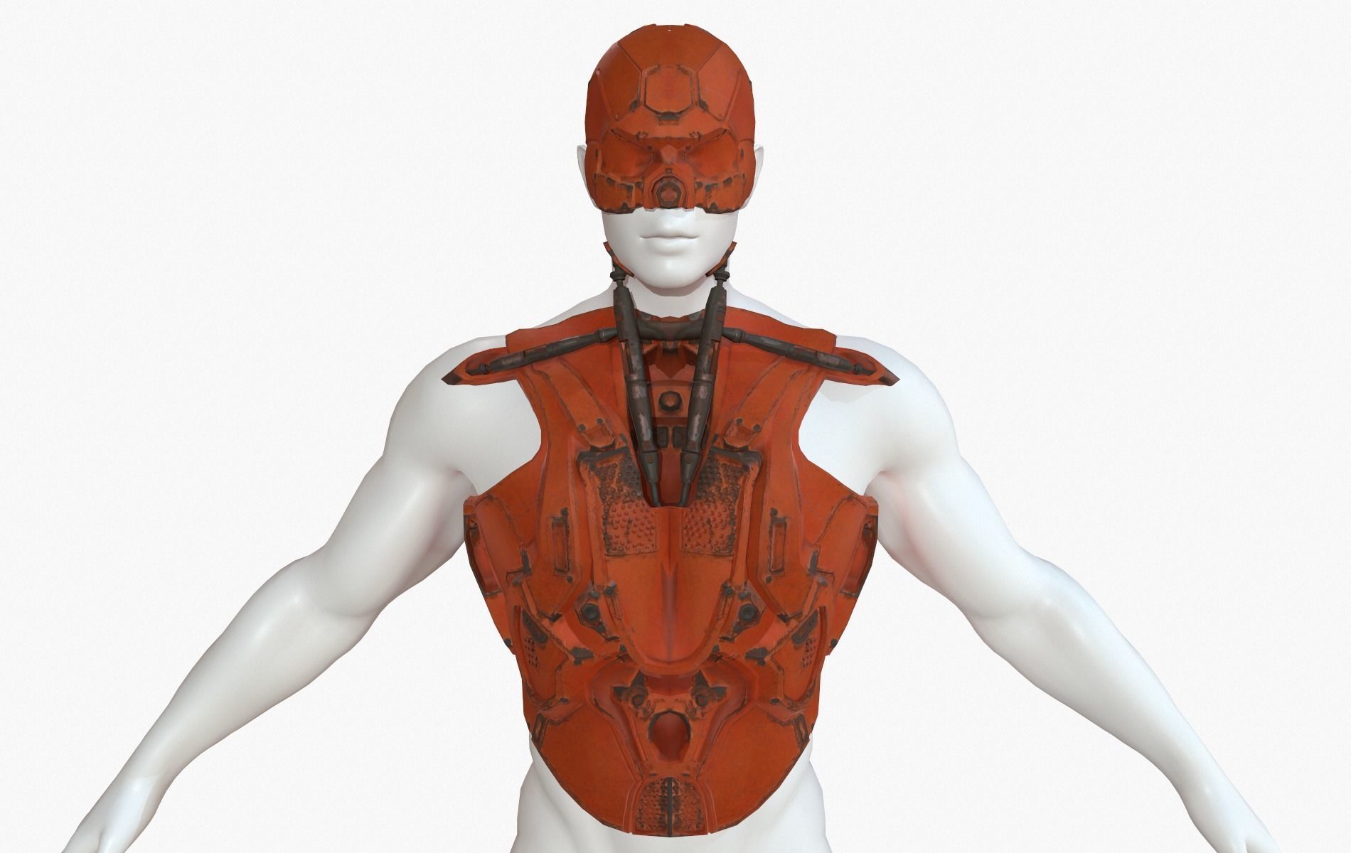 Mecha Cyberpunk Robot Armor Low-poly 3D model_27