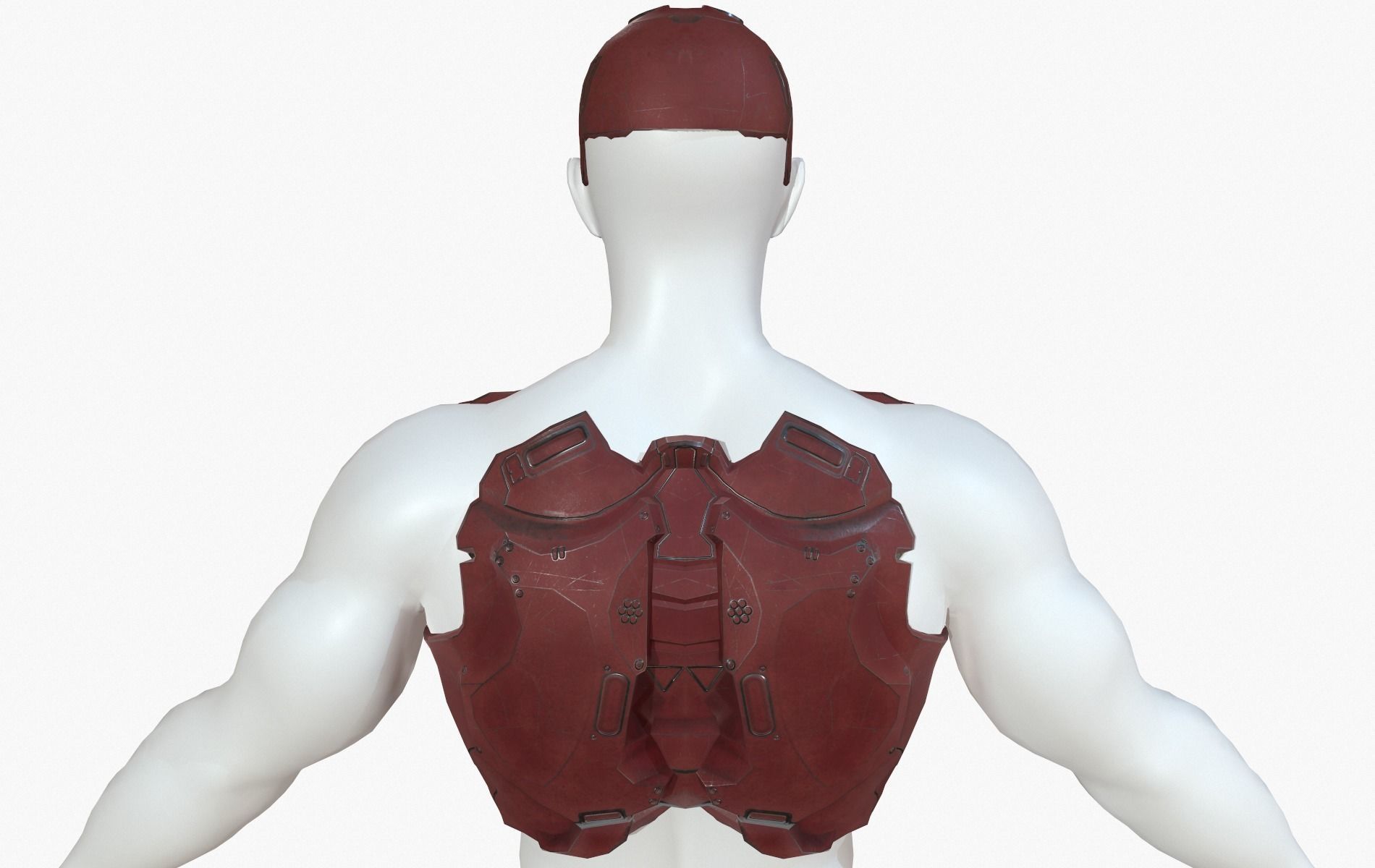 Mecha Cyberpunk Robot Armor Low-poly 3D model_20