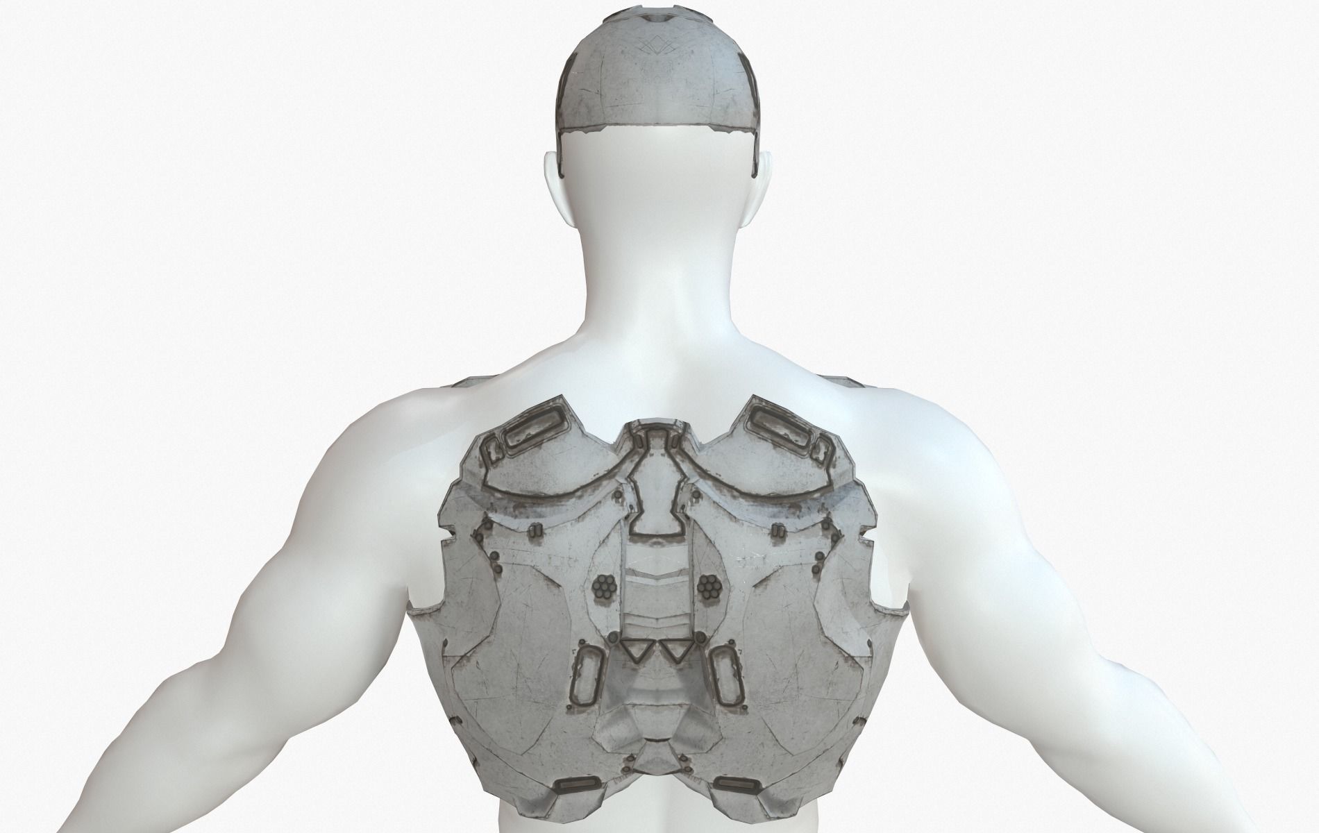 Mecha Cyberpunk Robot Armor Low-poly 3D model_32