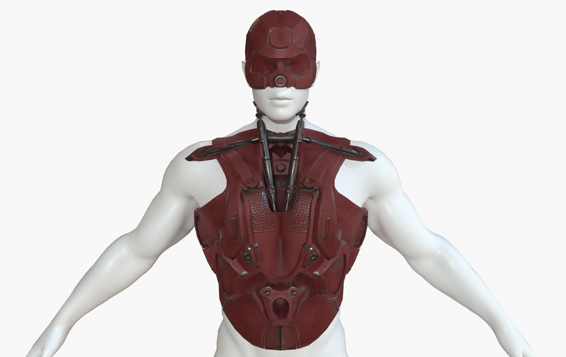 Mecha Cyberpunk Robot Armor Low-poly 3D model_18