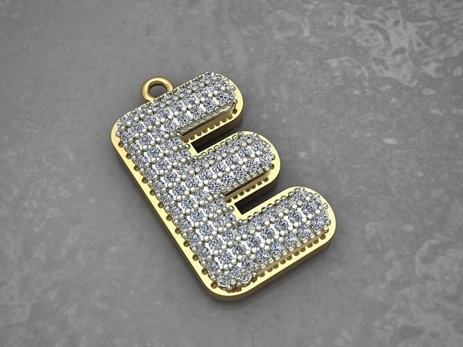 PENDANT LETTER E 3D print model