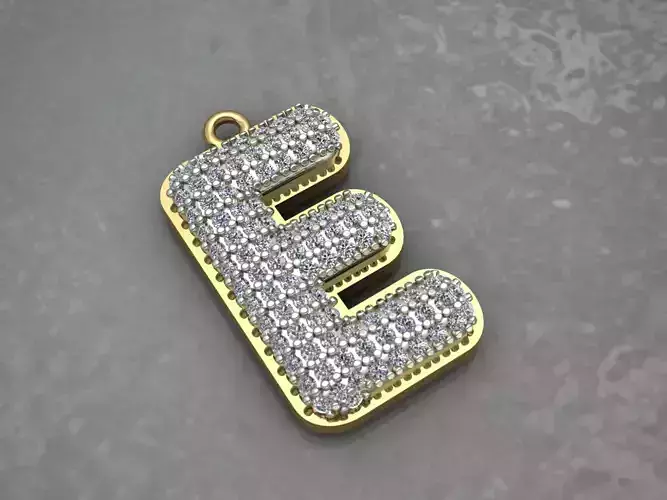 PENDANT LETTER E 3D print model