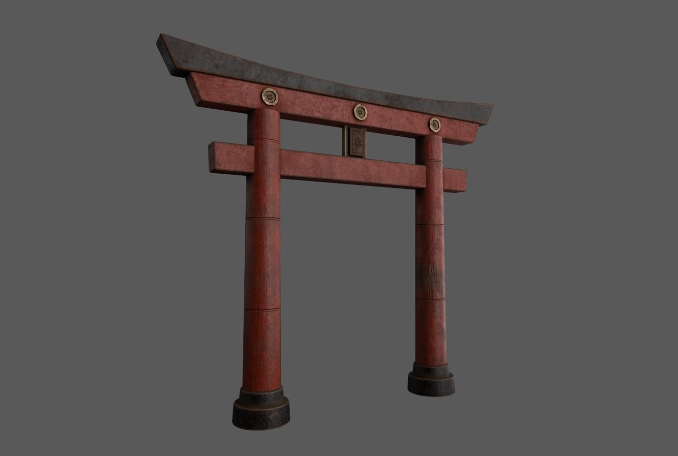 Japanese Gate Torii 3D model_1