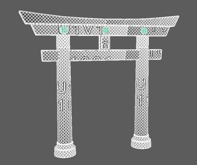 Japanese Gate Torii 3D model_3
