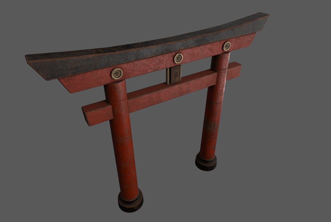 Japanese Gate Torii 3D model_2