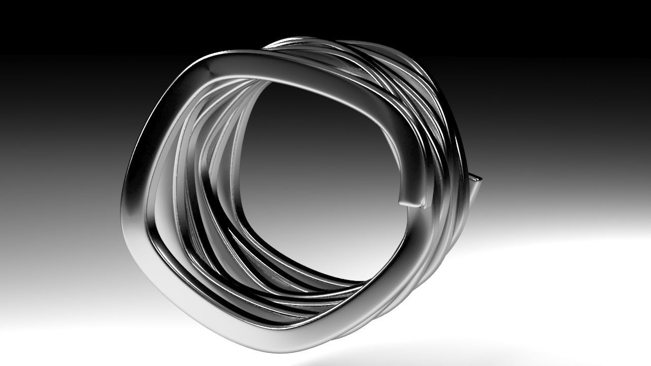 Silver Bracelet 3D model_1