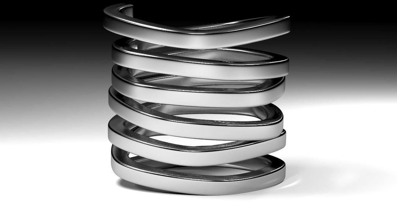 Silver Bracelet 3D model_2