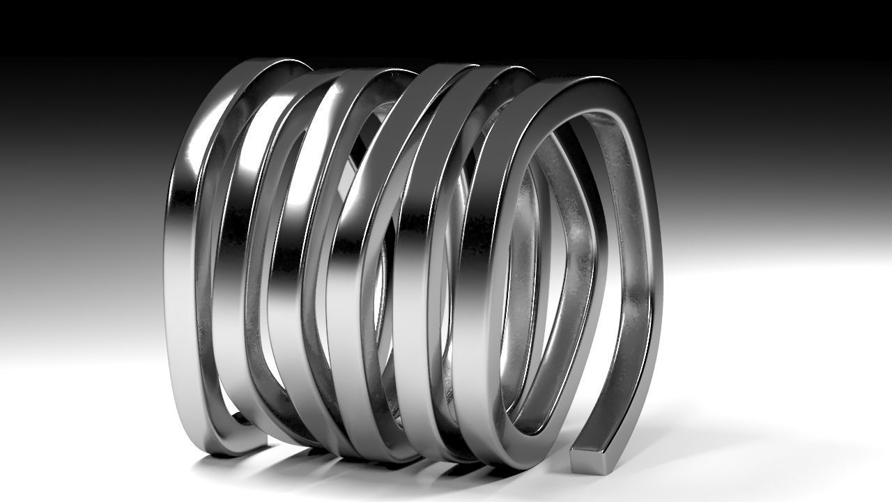 Silver Bracelet 3D model_3
