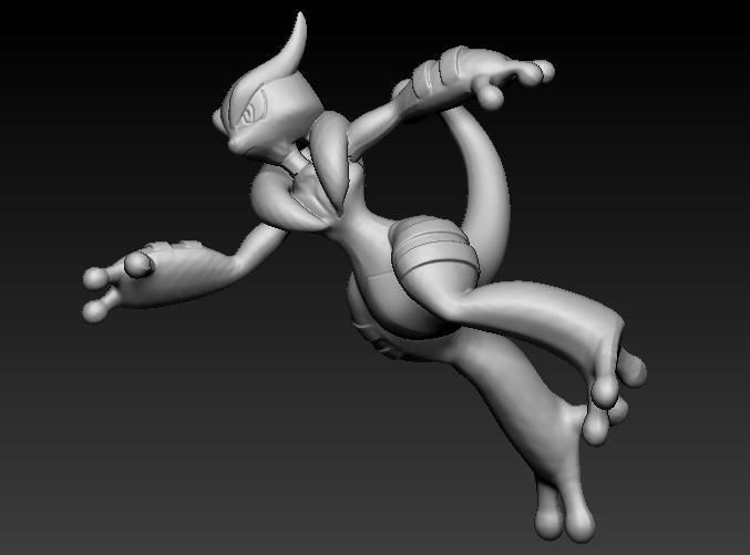 Pokemon Mew Mewtwo Mega Evolution 3D print model_6