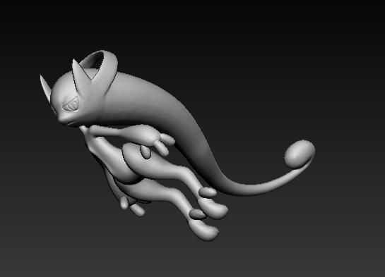 Pokemon Mew Mewtwo Mega Evolution 3D print model_8