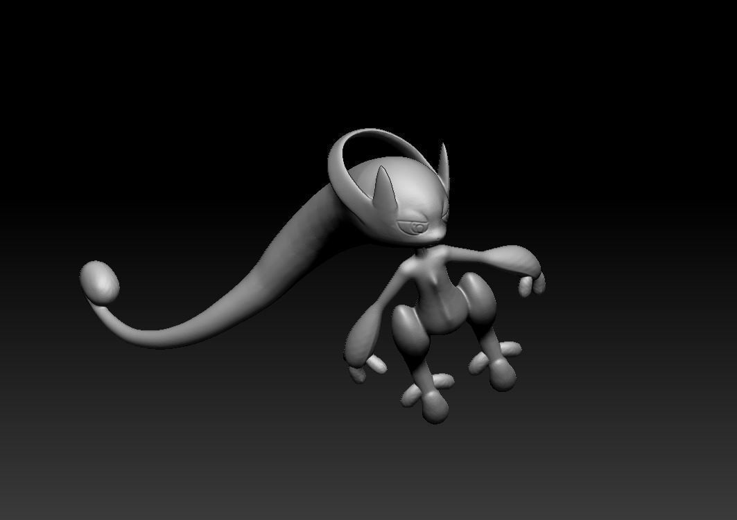 Pokemon Mew Mewtwo Mega Evolution 3D print model_20