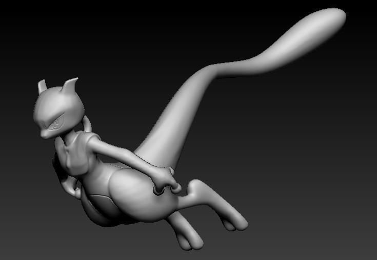 Pokemon Mew Mewtwo Mega Evolution 3D print model_4