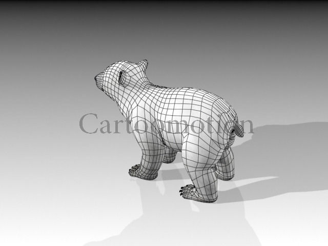 polar bear baby 2 Low-poly 3D model_8