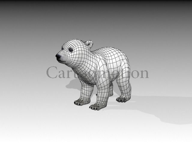 polar bear baby 2 Low-poly 3D model_10