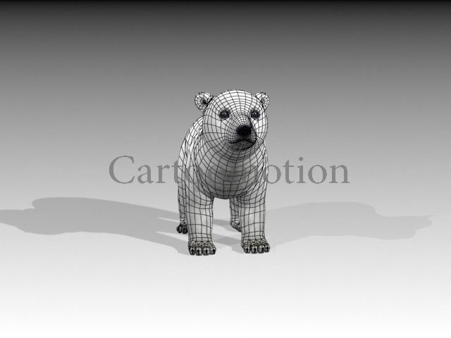 polar bear baby 2 Low-poly 3D model_12