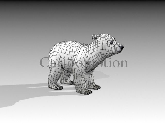 polar bear baby 2 Low-poly 3D model_9