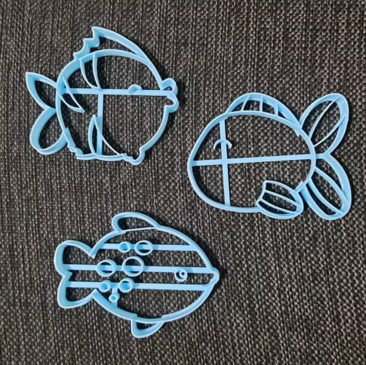 Fish Set x 3 - Cookie Cutter 3D print model