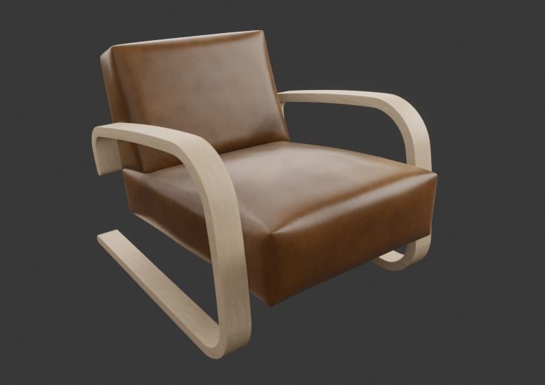 Aalto Armchair 400 3D model_3
