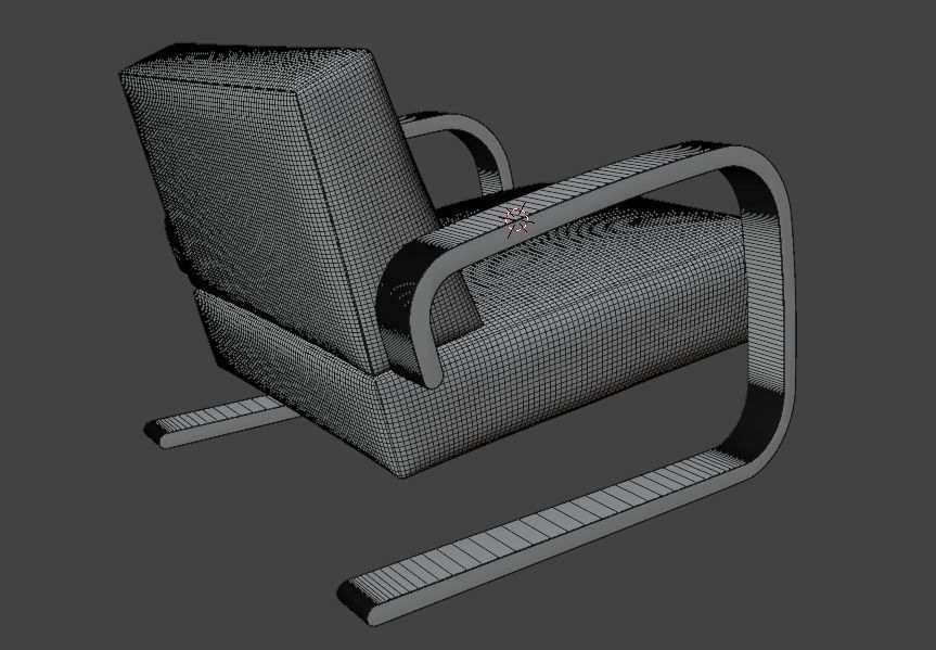 Aalto Armchair 400 3D model_2