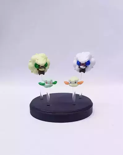 Pokemon Cottonee and Whimsicott Free 3D print model