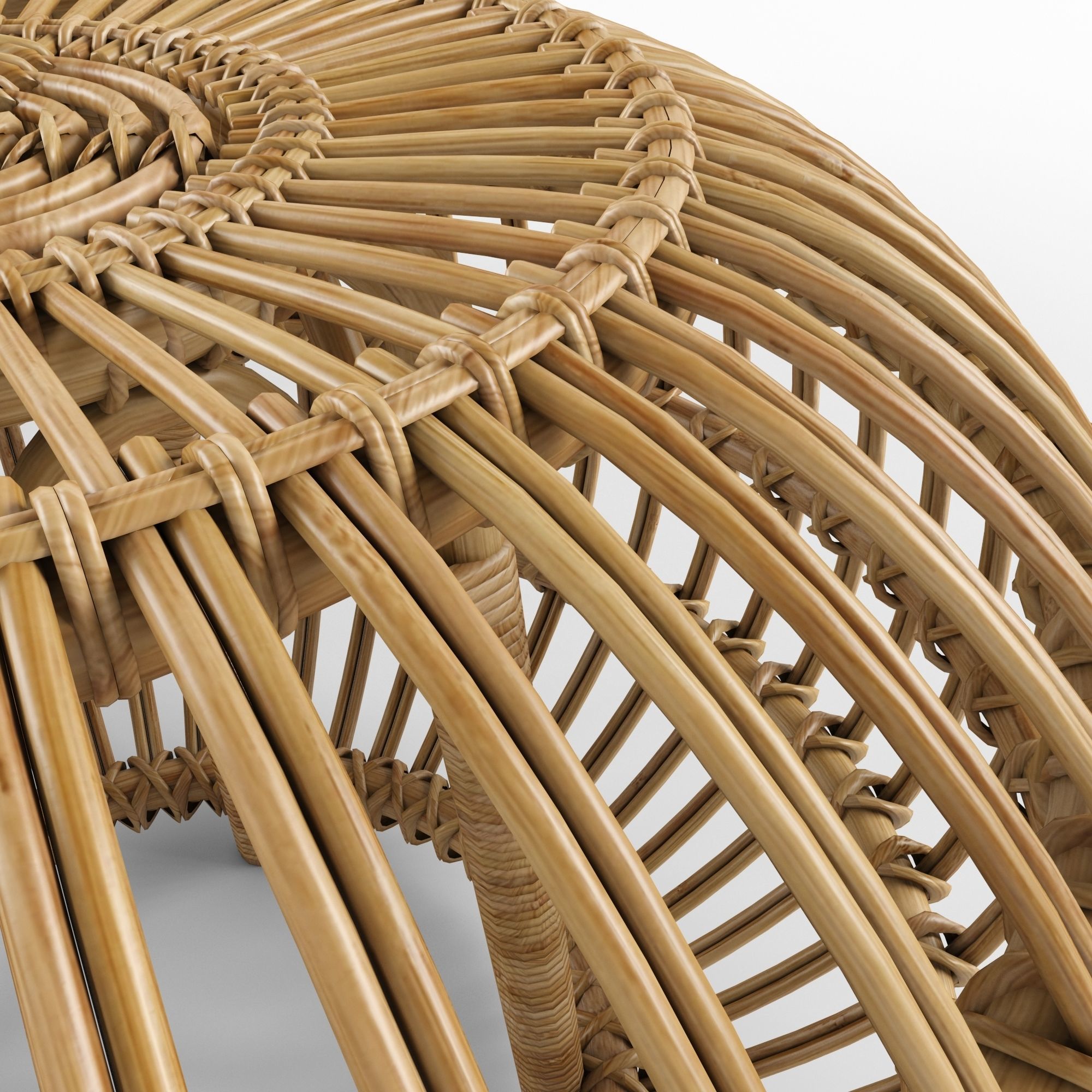 Sika-Design Franco Albini Ottoman Rattan 3D model_2