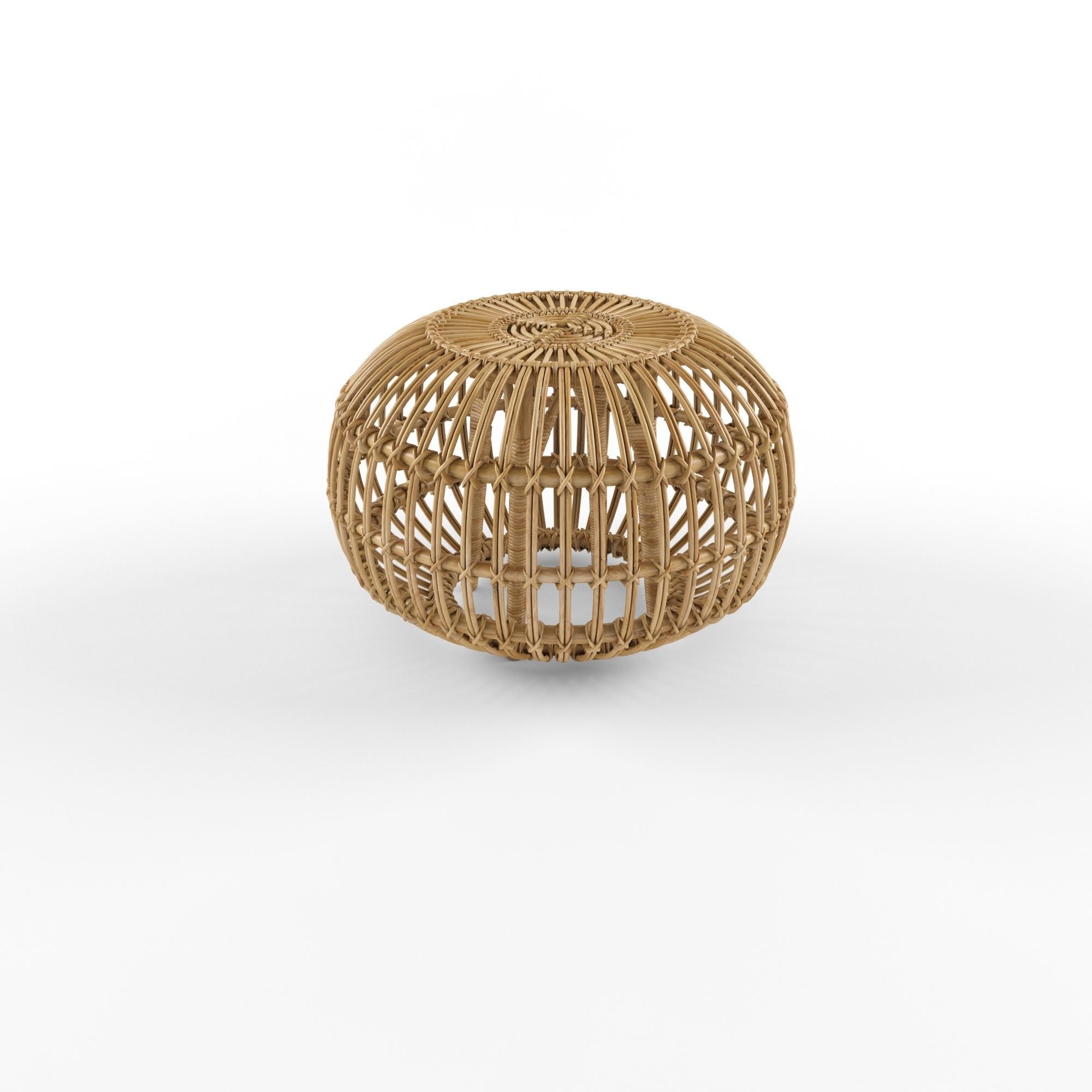 Sika-Design Franco Albini Ottoman Rattan 3D model_3
