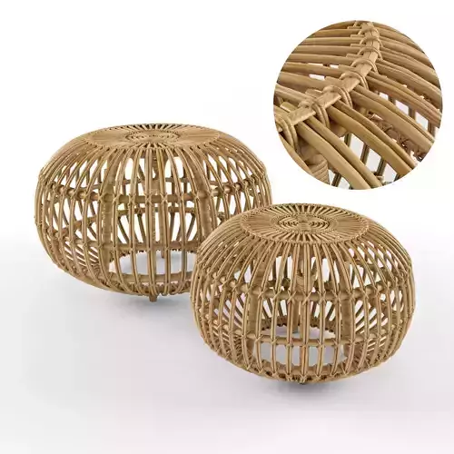 Sika-Design Franco Albini Ottoman Rattan