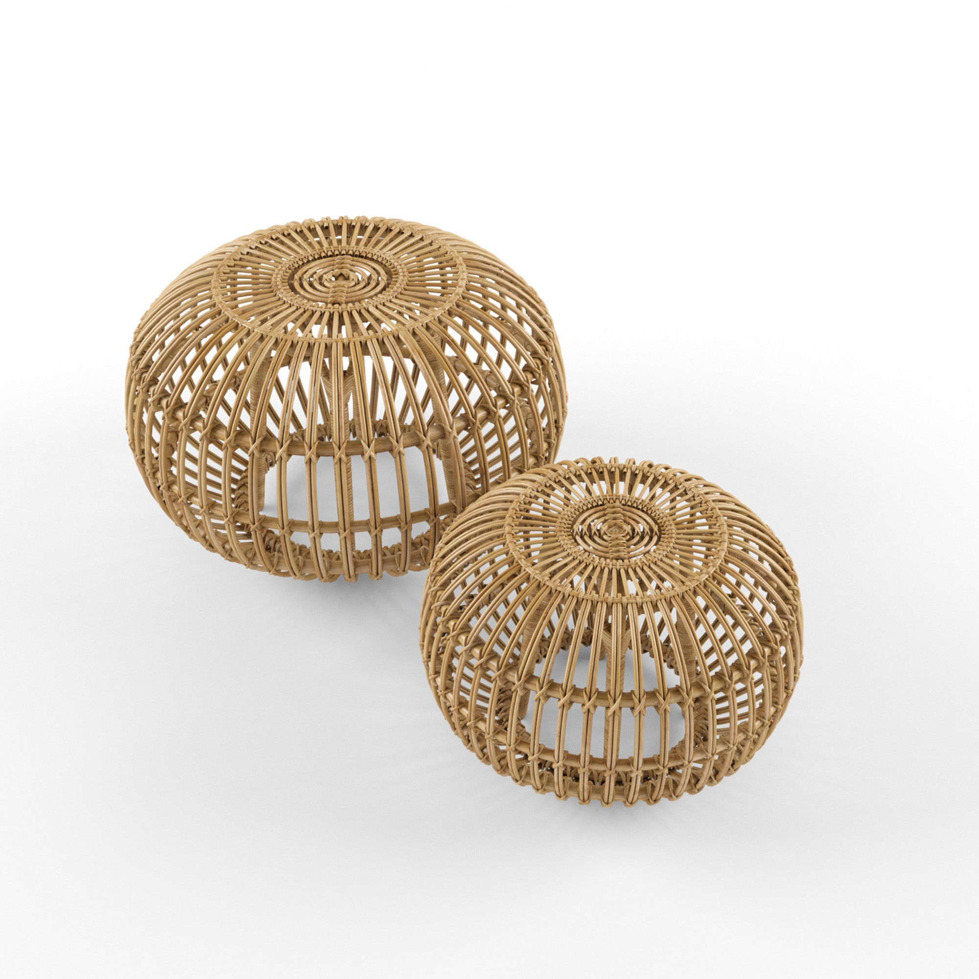Sika-Design Franco Albini Ottoman Rattan 3D model_1