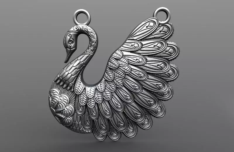 swan pendant  3D print model_0