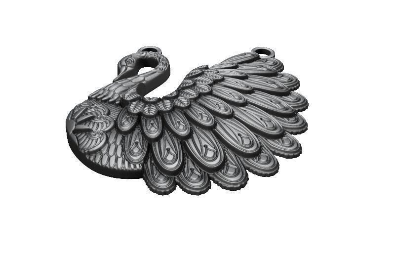 swan pendant  3D print model_3