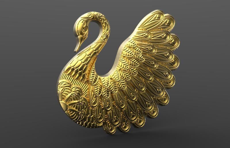 swan pendant  3D print model_7