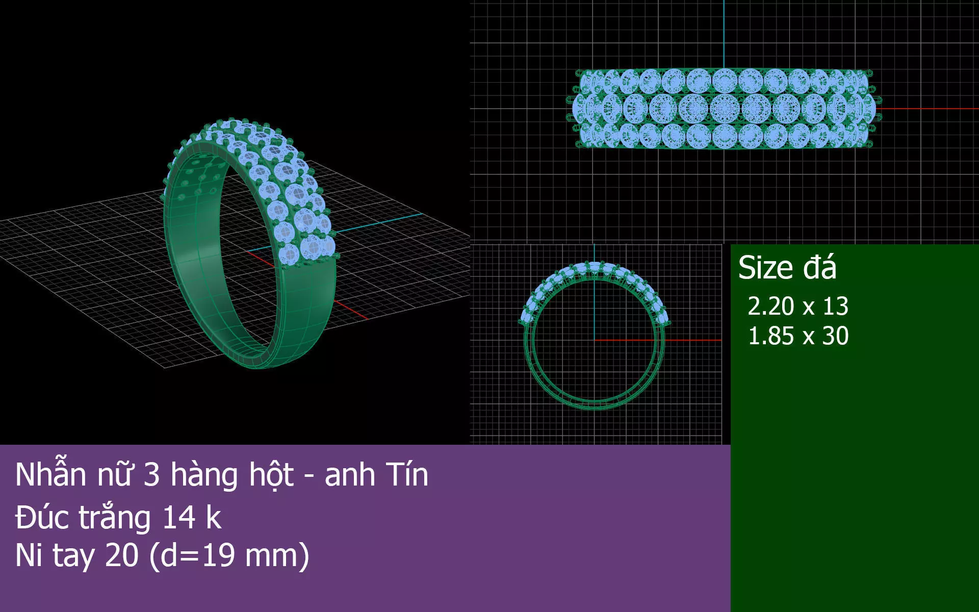 Diamond ring beauty 3D print model_0