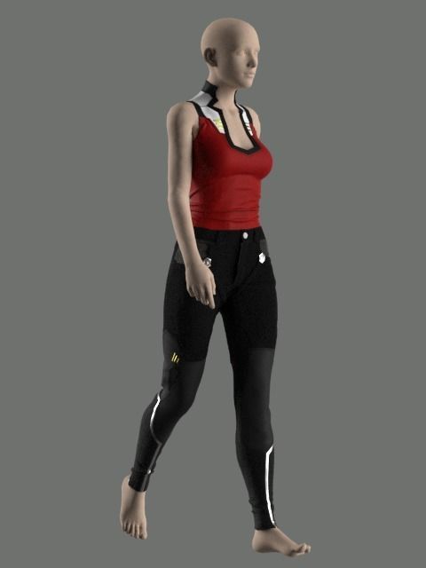 Sci-Fi Jacket with Pants - 52 Marvelous Designer and Clo3D 3D model_11