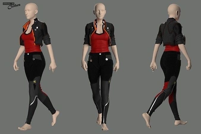 Sci-Fi Jacket with Pants - 52 Marvelous Designer and Clo3D 3D model