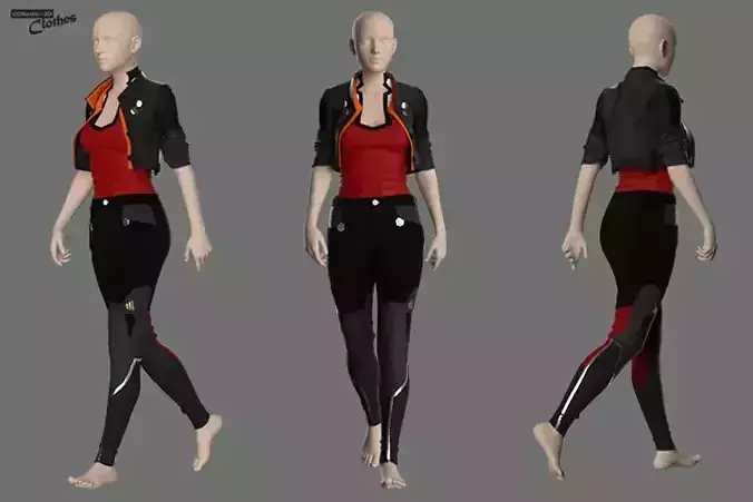 Sci-Fi Jacket with Pants - 52 Marvelous Designer and Clo3D 3D model