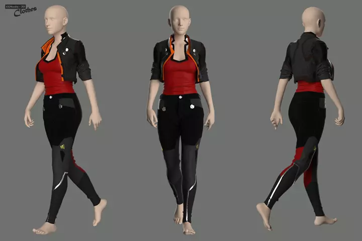 Sci-Fi Jacket with Pants - 52 Marvelous Designer and Clo3D 3D model_0