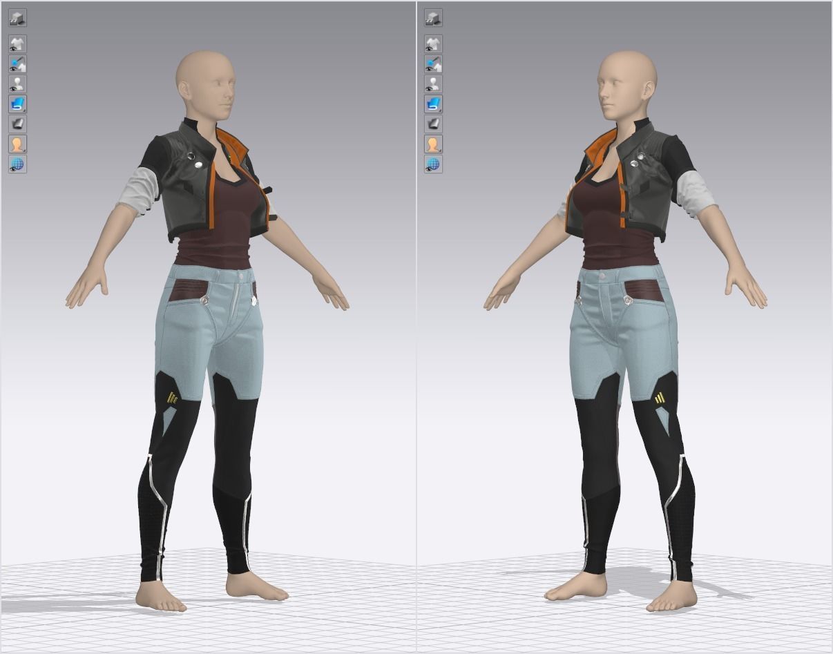 Sci-Fi Jacket with Pants - 52 Marvelous Designer and Clo3D 3D model_2