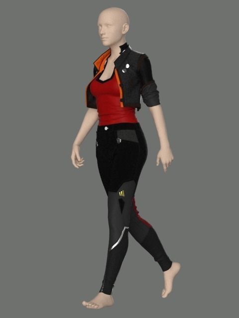 Sci-Fi Jacket with Pants - 52 Marvelous Designer and Clo3D 3D model_6