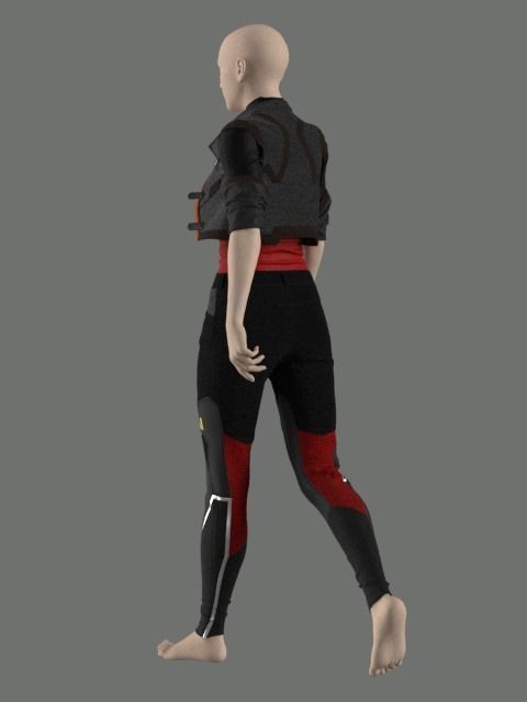 Sci-Fi Jacket with Pants - 52 Marvelous Designer and Clo3D 3D model_7