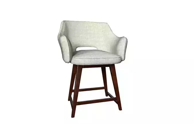 Rivet Malida Mid-Century Modern Open Back Swivel Kitchen Stool