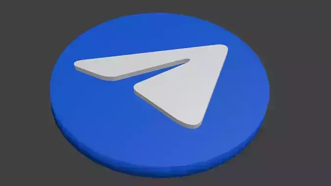 Telegram 3D model logo Low-poly 3D model