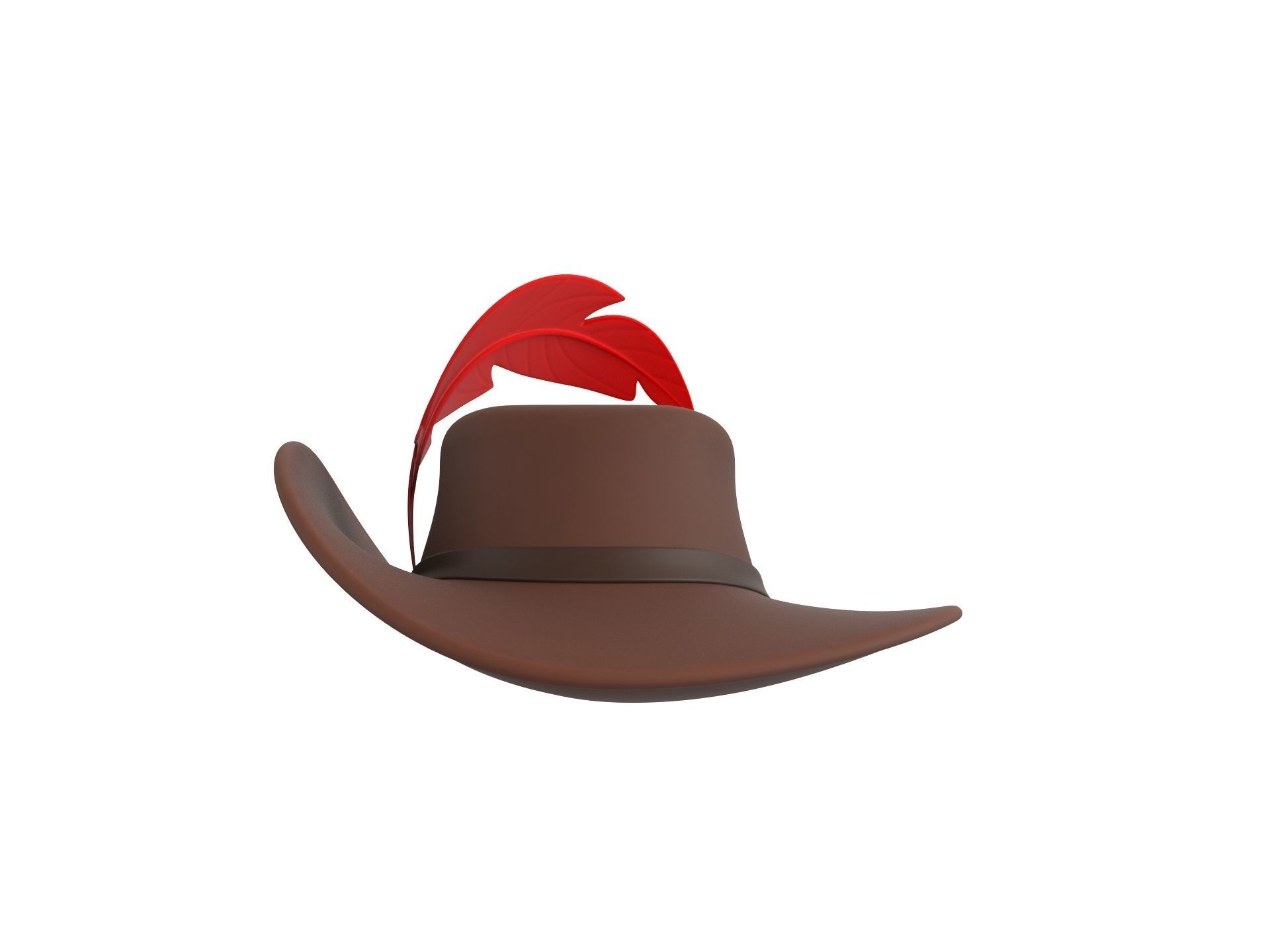 Musketeer Hat 3D model_6