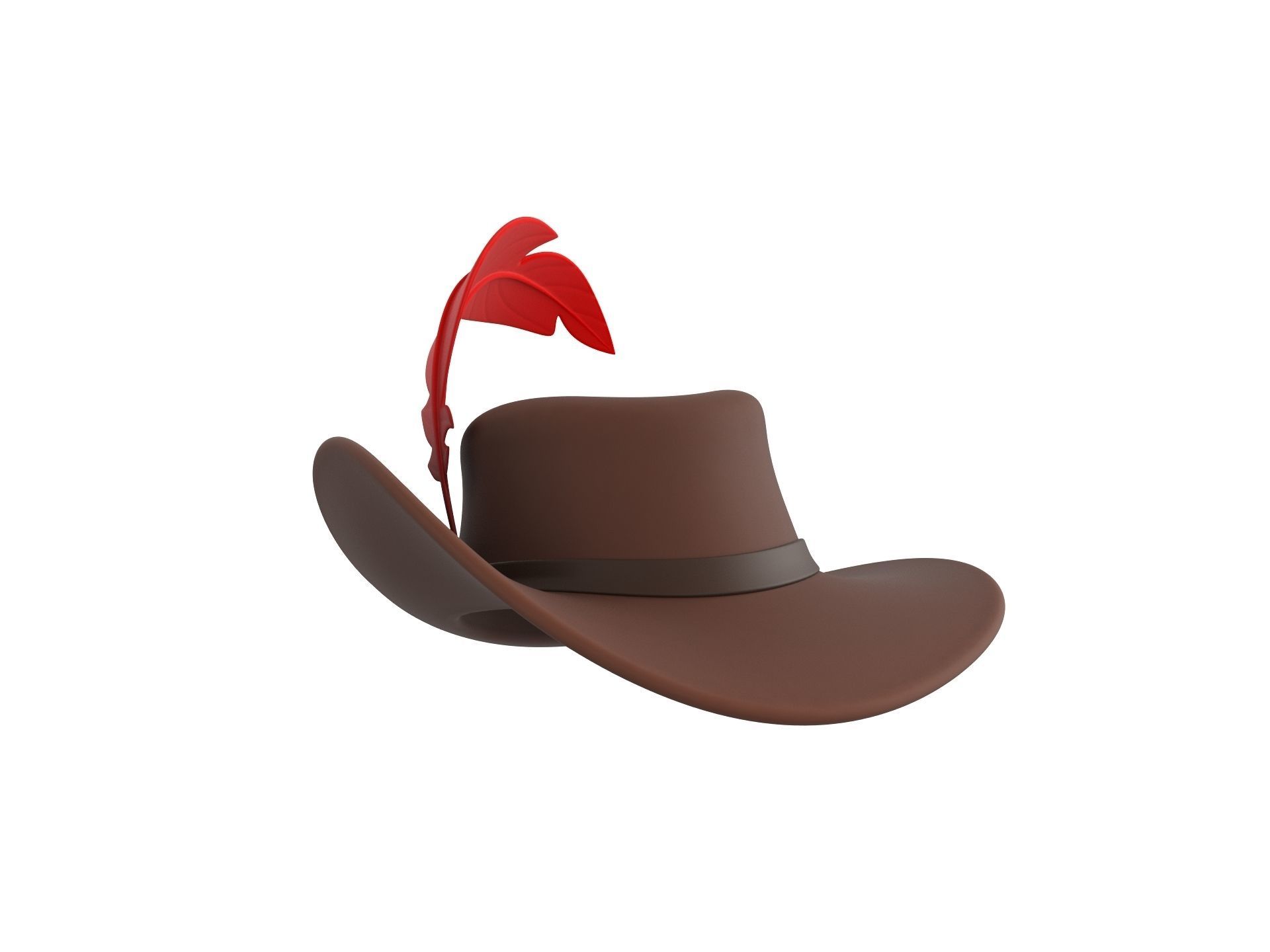 Musketeer Hat 3D model_5