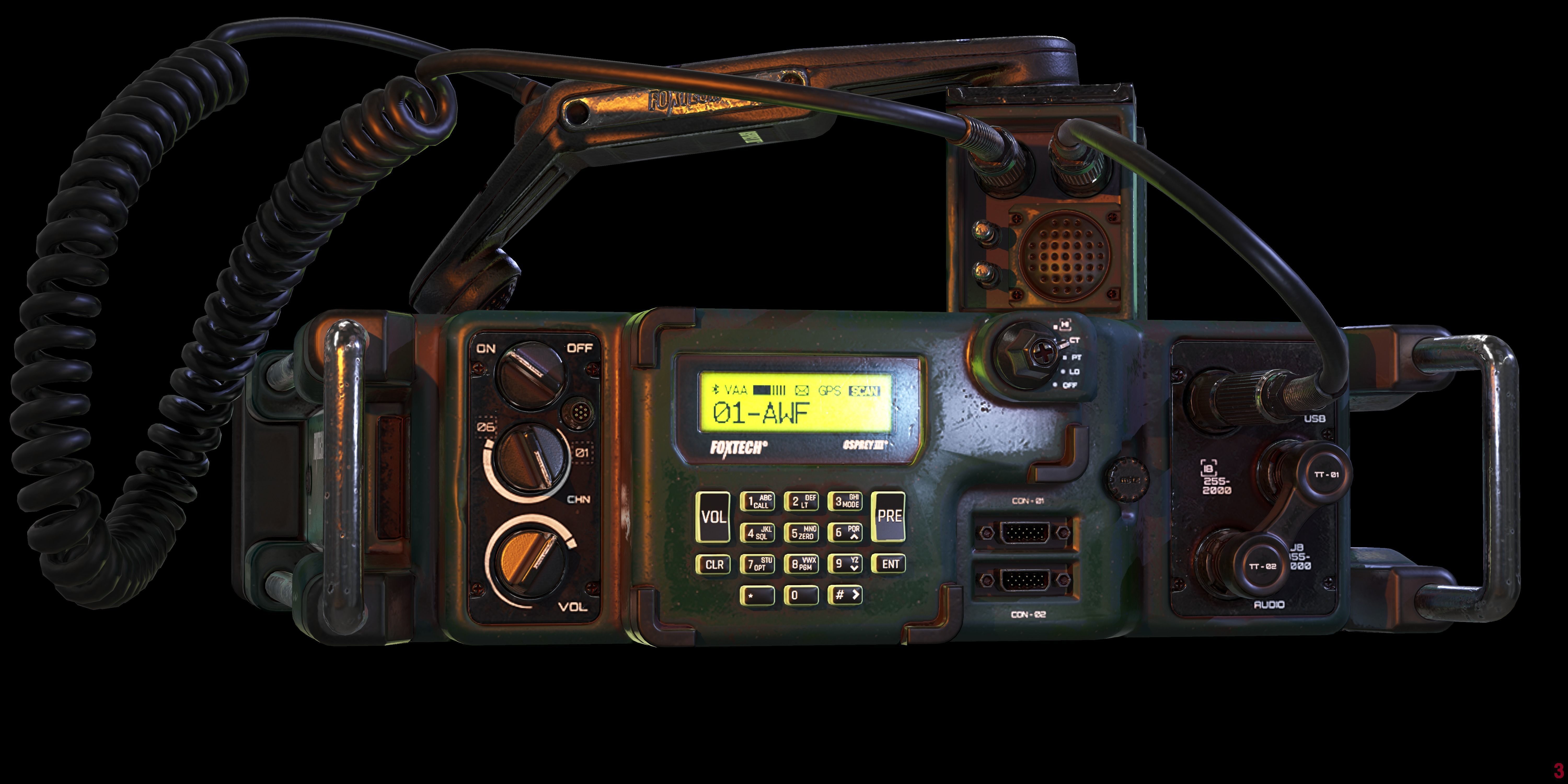 Military Radio Model Low-poly 3D model_4