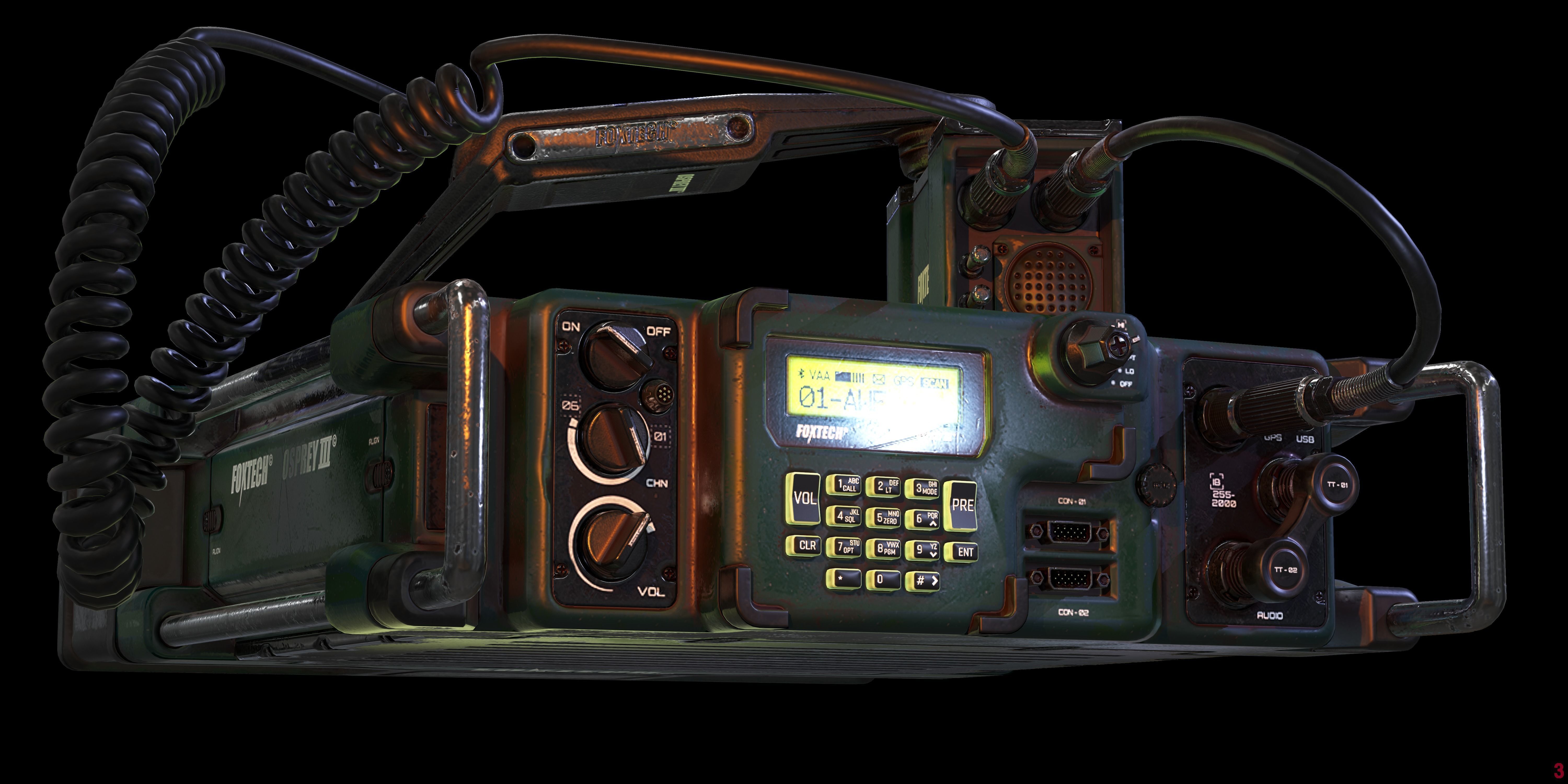 Military Radio Model Low-poly 3D model_1